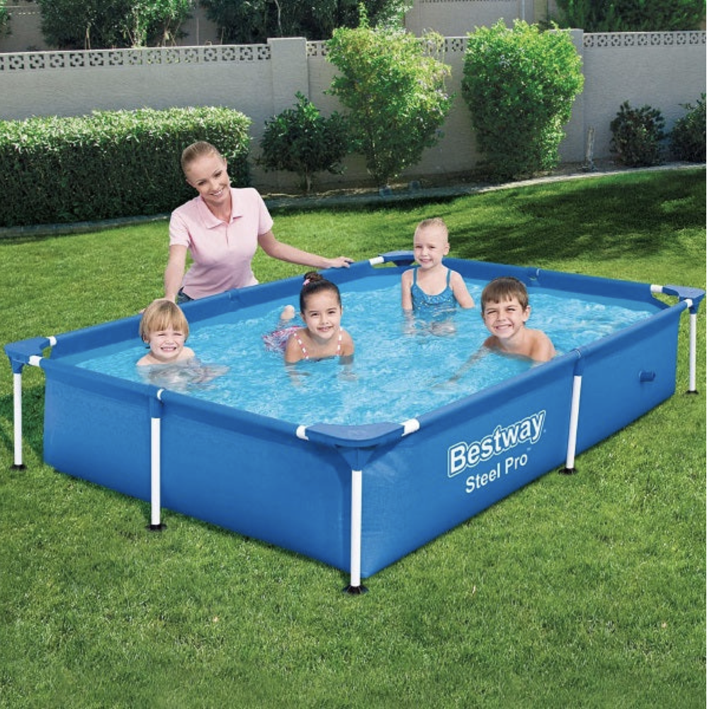 Bestway Bestway Detachable Steel Pro Splash Family Swimming Pool Steel Frame Rectangular 
