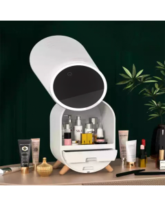 White LED mirror makeup storage box 